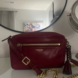 Coach Burgundy Leather Crossbody Bag